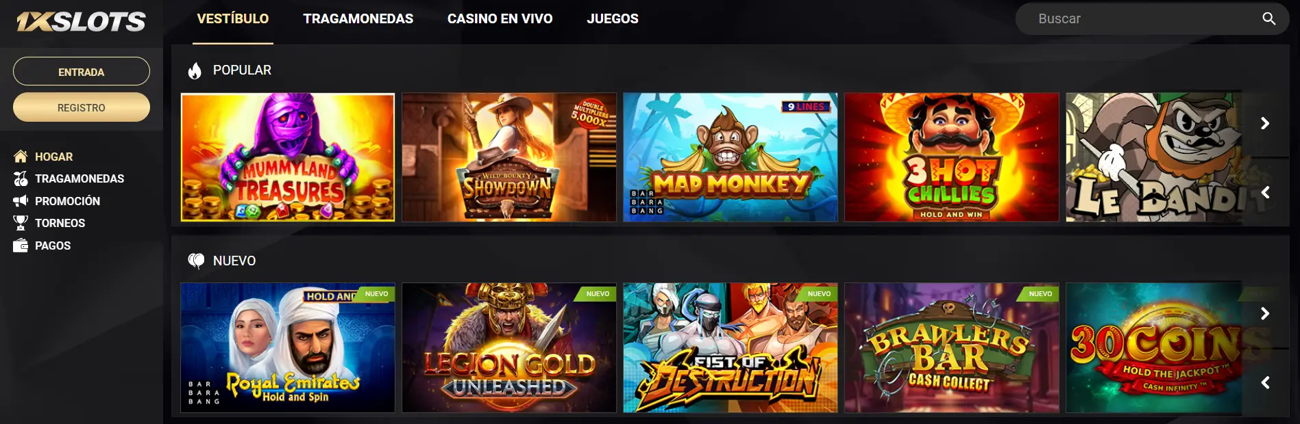 app de 1xSlots